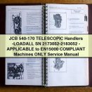 JCB 540-170 TELESCOPIC Handlers - LOADALL SN 2173052-2183052 Service Repair Manual