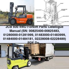 JCB 930 4WD Forklift Parts Catalogue Manual (SN: 00825400-00825483, 01280000-01281999, 01483000-01483999, 01484000-01484181, 02228008-02228489)