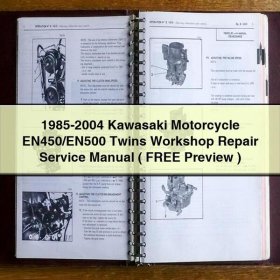 1985-2004 Kawasaki Motorcycle EN450/EN500 Twins Workshop Repair Service Manual ( FREE Preview )