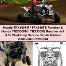 Honda TRX350TM/TRX350TE Rancher & Honda TRX350FM/TRX350FE Rancher 4x4 ATV Workshop Service Repair Manual 2000-2003