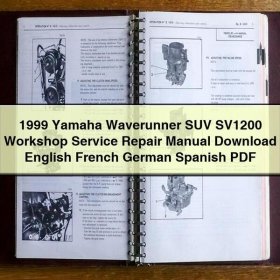 1999 Yamaha Waverunner SUV SV1200 Workshop Service Repair Manual English French German Spanish