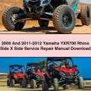 2009 And 2011-2012 Yamaha YXR700 Rhino Side X Side Service Repair Manual