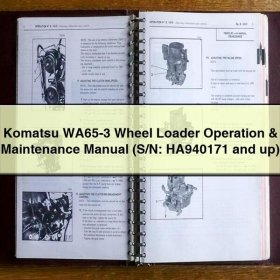 Komatsu WA65-3 Wheel Loader Operation & Maintenance Manual (S/N: HA940171 and up)