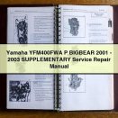 Yamaha YFM400FWA P BIGBEAR 2001-2003 SUPPLEMENTARY Service Repair Manual