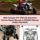 2006 Yamaha ATV YFM 450 Wolverine Service Repair Manual & Owners Manual (FREE Preview)