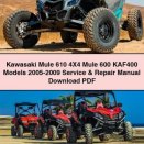 Kawasaki Mule 610 4X4 Mule 600 KAF400 Models 2005-2009 Service & Repair Manual Download PDF