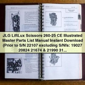 JLG LiftLux Scissors 260-25 CE Illustrated Master Parts List Manual