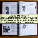 ARCTIC CAT 2005 ATV (200/300/400/400TBX/500/500TBX/500TRV/650H1/650 V-Twin) Workshop Repair & Service Manual PDF