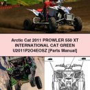 Arctic Cat 2011 PROWLER 550 XT INTERNATIONAL CAT GREEN U2011P2O4EOSZ [Parts Manual]