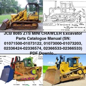 JCB 8085 ZTS MINI Crawler Excavator Parts Catalogue Manual (SN: 01071500-01073122, 01073000-01073203, 02336424-02336574, 02366533-02366533)