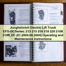 Jungheinrich Electric Lift Truck EFG-DC Series Operating and Maintenance Instructions (01.2004-08.2004)