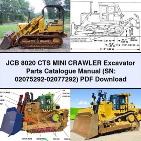 JCB 8020 CTS Mini Crawler Excavator Parts Catalogue Manual (SN: 02075292-02077292)