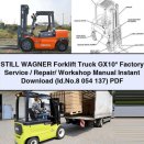 STILL WAGNER Forklift Truck GX10* Factory Service / Repair/ Workshop Manual Instant Download (Id.No.8 054 137) PDF